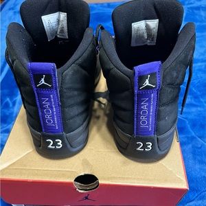 Nike Air Jordan Retro 12, Black/Field Purple, sz 8.5 Men worn by woman 10.5